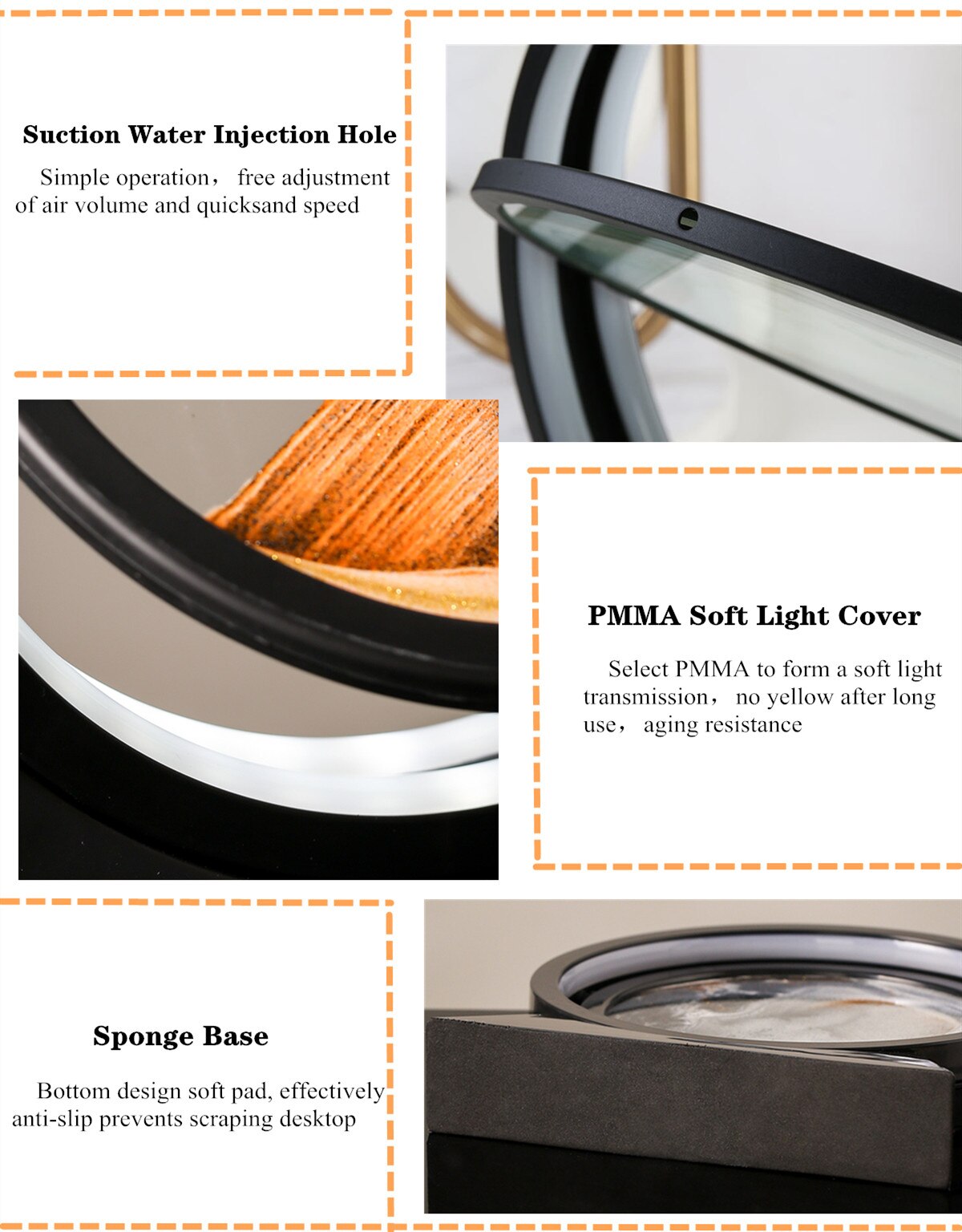 Mesmerising Moving Sand Art Lamp – Calming Desk & Bedside Light