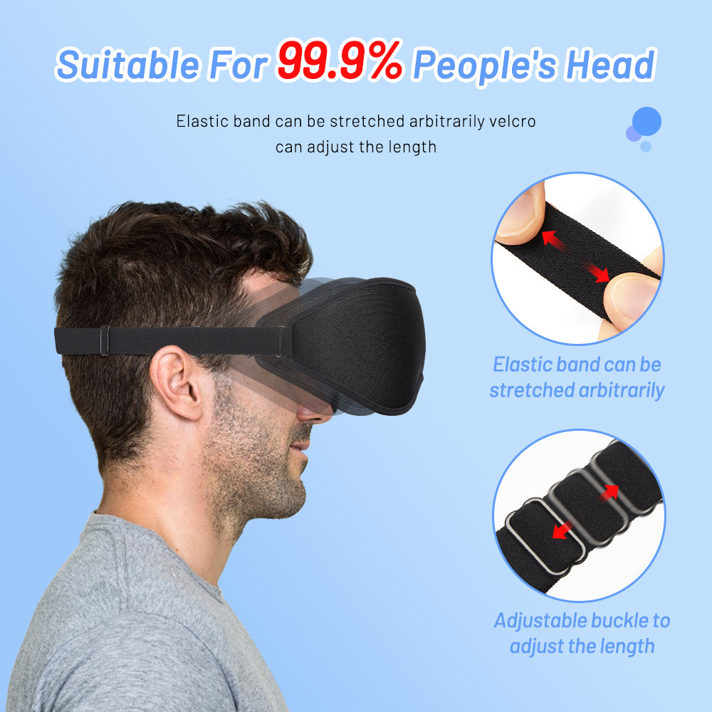 3D Memory Foam Sleep Mask – Total Blackout, Zero Eye Pressure