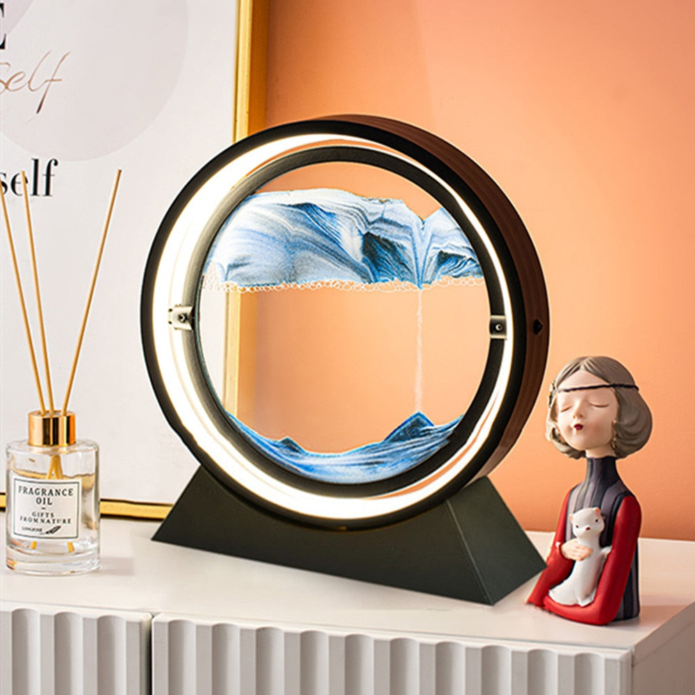 Mesmerising Moving Sand Art Lamp – Calming Desk & Bedside Light