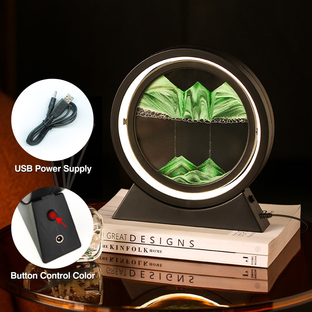 Mesmerising Moving Sand Art Lamp – Calming Desk & Bedside Light