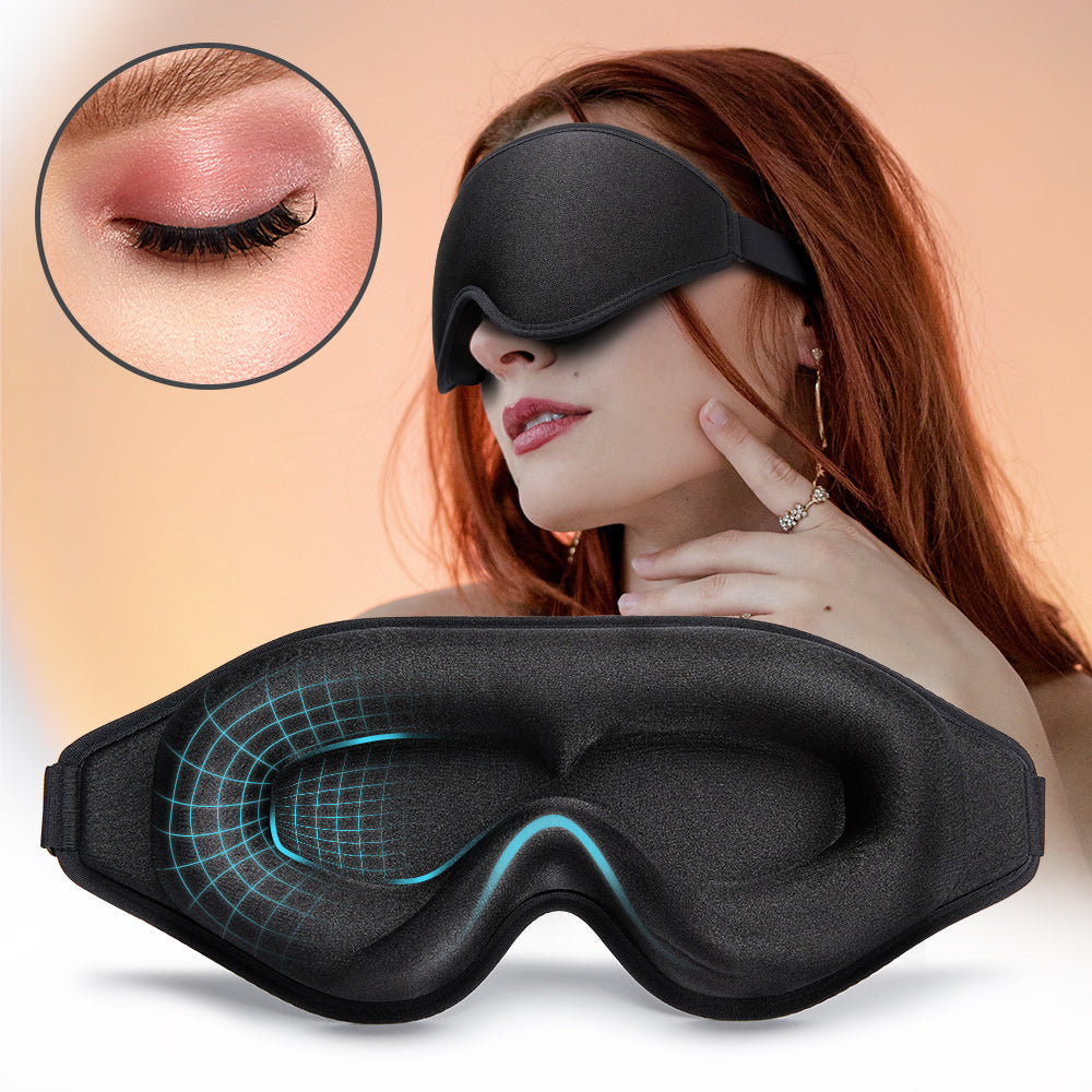 3D Memory Foam Sleep Mask – Total Blackout, Zero Eye Pressure